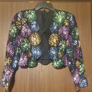 Women's Multicolor Sequin Jacket in Medium